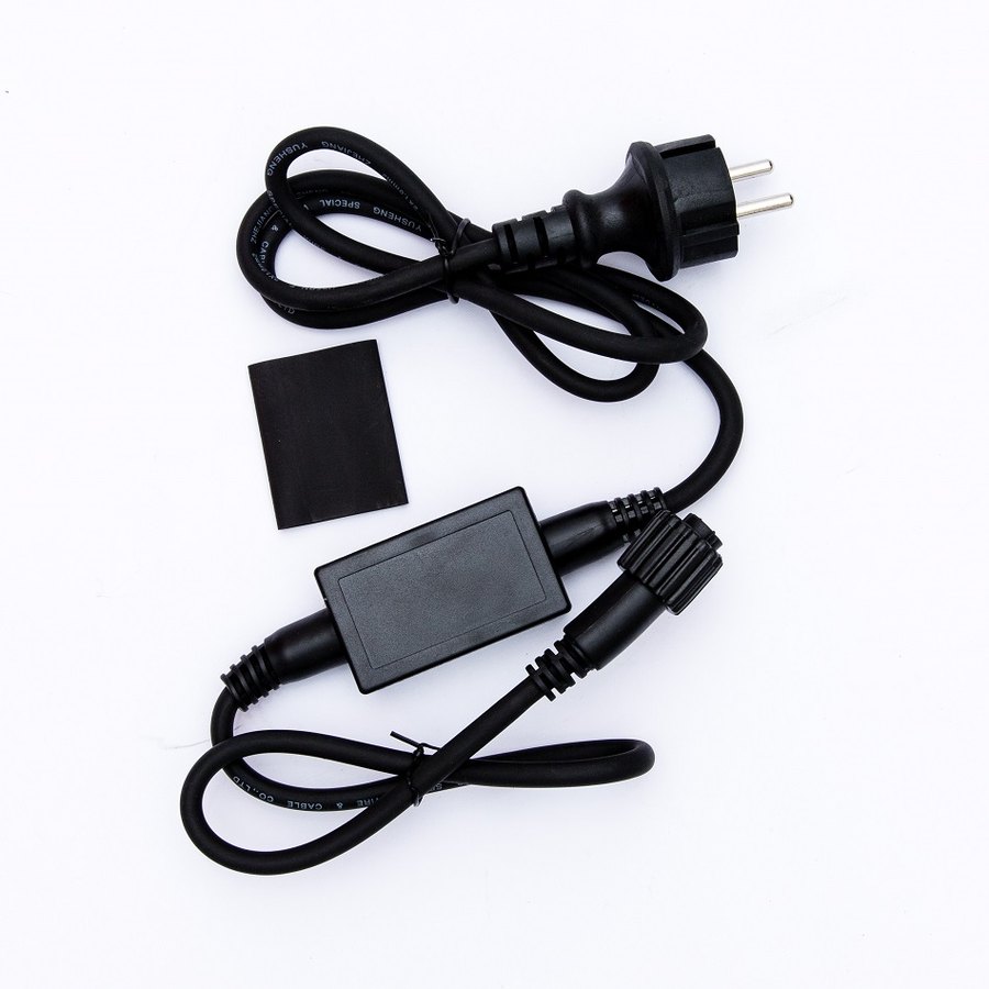 Easy Fix Outdoor-Stromkabel mit nicht trennbarem AC/DC 480 W, 150 cm schwarzes IP67-Kabel