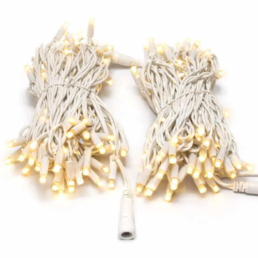 Easy Fix LED-Lichterkette, 20 m, für den Außenbereich, warmweiß mit BLINK-Funktion, 120 LEDs, weißes Kabel, IP67