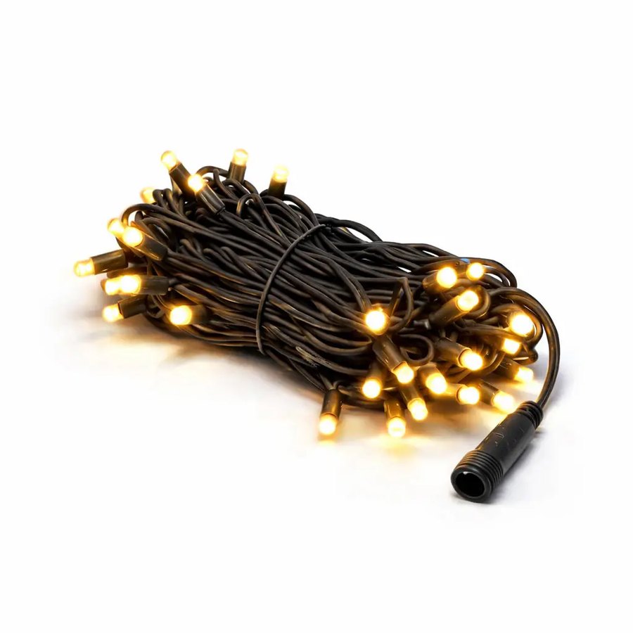 Easy Fix LED-Lichterkette, 5 m, für den Außenbereich, Kontur, warmweiß, 60 LEDs, schwarzes Kabel, IP67