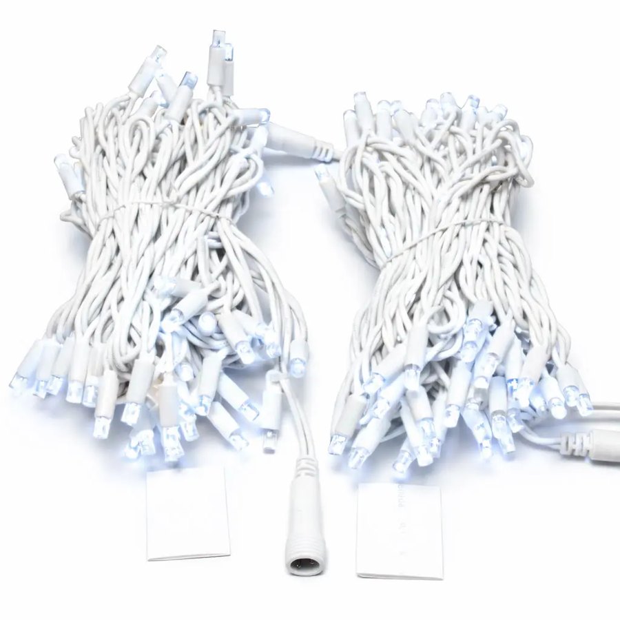 Easy Fix LED-Lichterkette, 20 m, für den Außenbereich, eisweiß, 120 LEDs, weißes Kabel, IP67